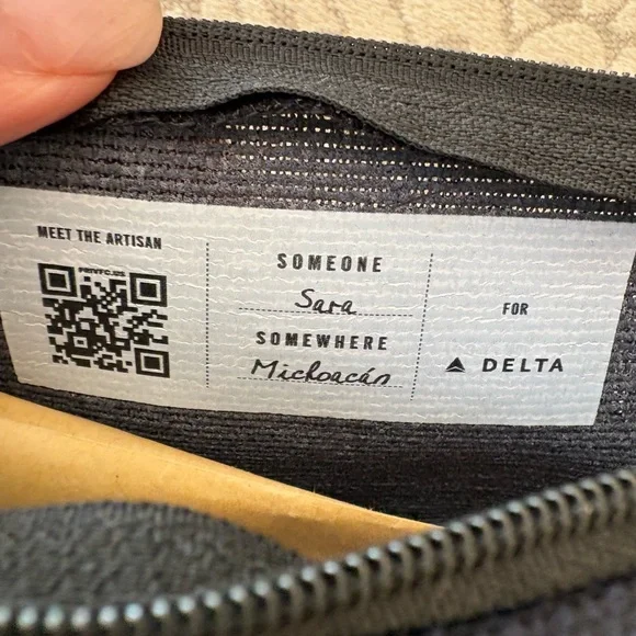 “Someone Somewhere” Artisan-Made Small Travel Pouch - Picture 7 of 8